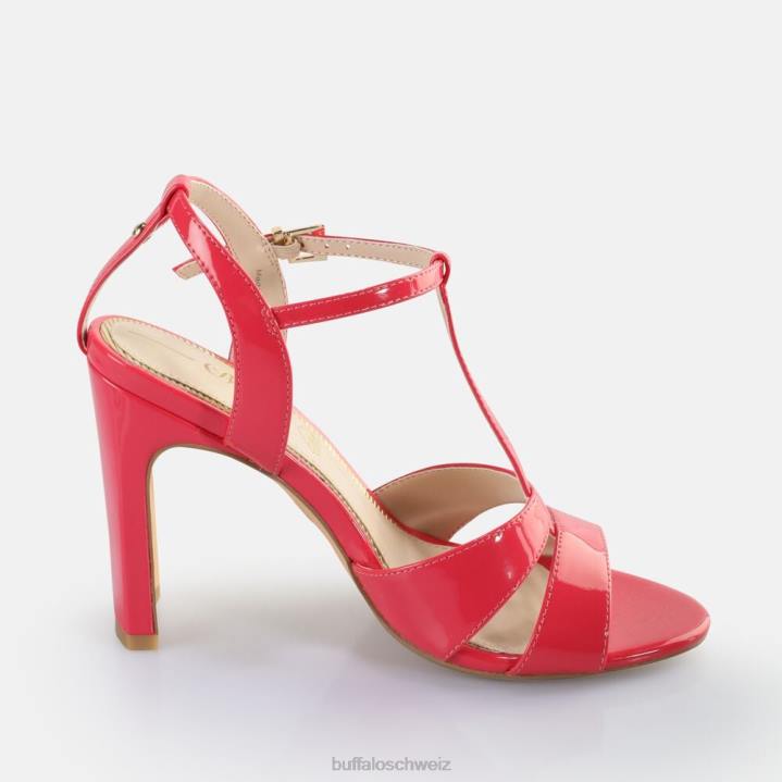 Buffalo Vegane Jeans-Sandalen mit Käfigabsatz 846Z529 dunkelpink|Sandalen