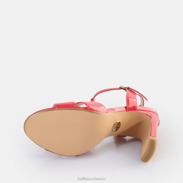 Buffalo Vegane Jeans-Sandalen mit Käfigabsatz 846Z529 dunkelpink|Sandalen