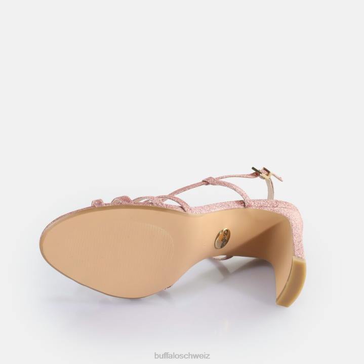 Buffalo Vegane Jeans-Vamp-Sandalen mit Absatz 846Z604 dunkelpink|Sandalen