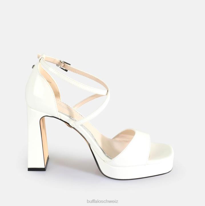 Buffalo Vegane Sandaletten mit Kirsche und ordentlichem Absatz 846Z444 Weiss|Sandalen