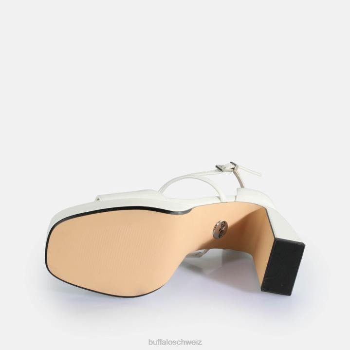 Buffalo Vegane Sandaletten mit Kirsche und ordentlichem Absatz 846Z444 Weiss|Sandalen