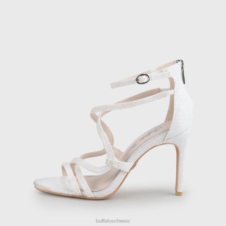 Buffalo Yvonne-Sandale mit Knöchelriemen 846Z843 Weiss|Sandalen