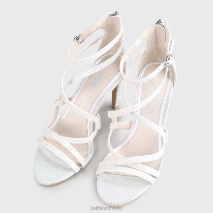 Buffalo Yvonne-Sandale mit Knöchelriemen 846Z843 Weiss|Sandalen