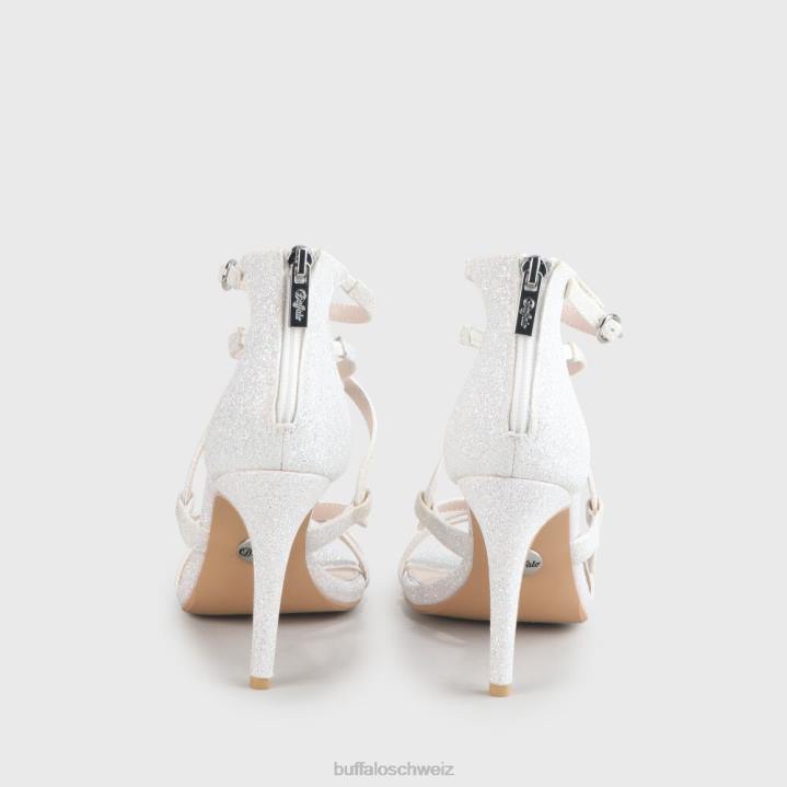 Buffalo Yvonne-Sandale mit Knöchelriemen 846Z843 Weiss|Sandalen