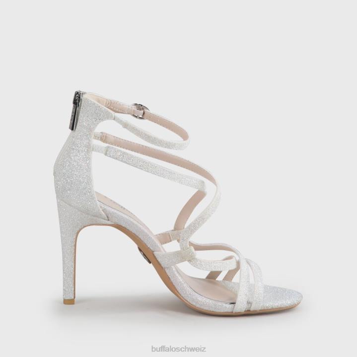 Buffalo Yvonne-Sandale mit Knöchelriemen 846Z843 Weiss|Sandalen