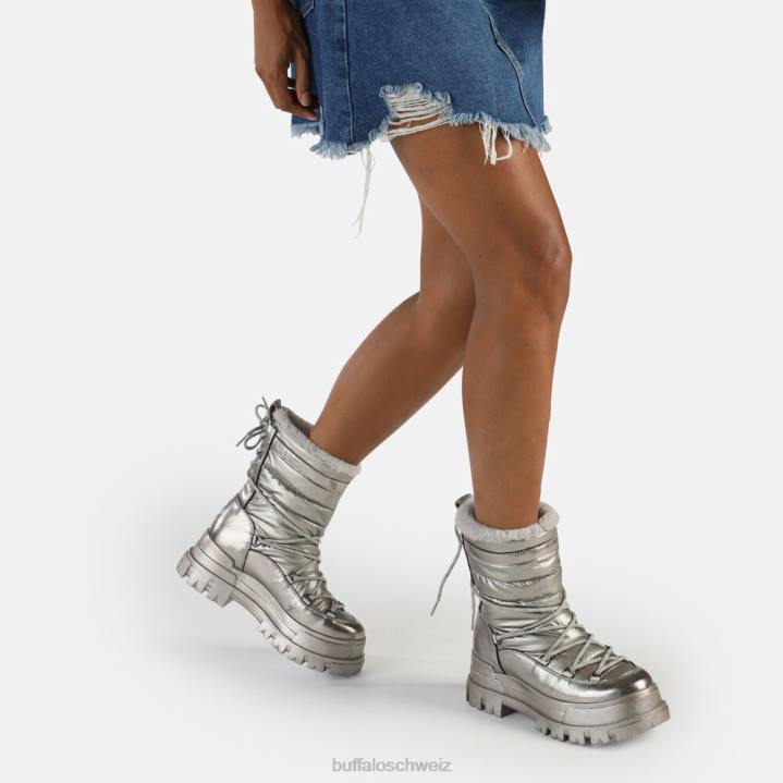 Buffalo Aspha Blizzard Warmstiefel vegan 846Z475 Silber-Grau|Stiefel