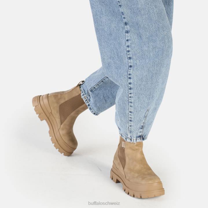Buffalo Aspha Chelsea Mid veganes Nubukfell 846Z580 braun|Stiefel