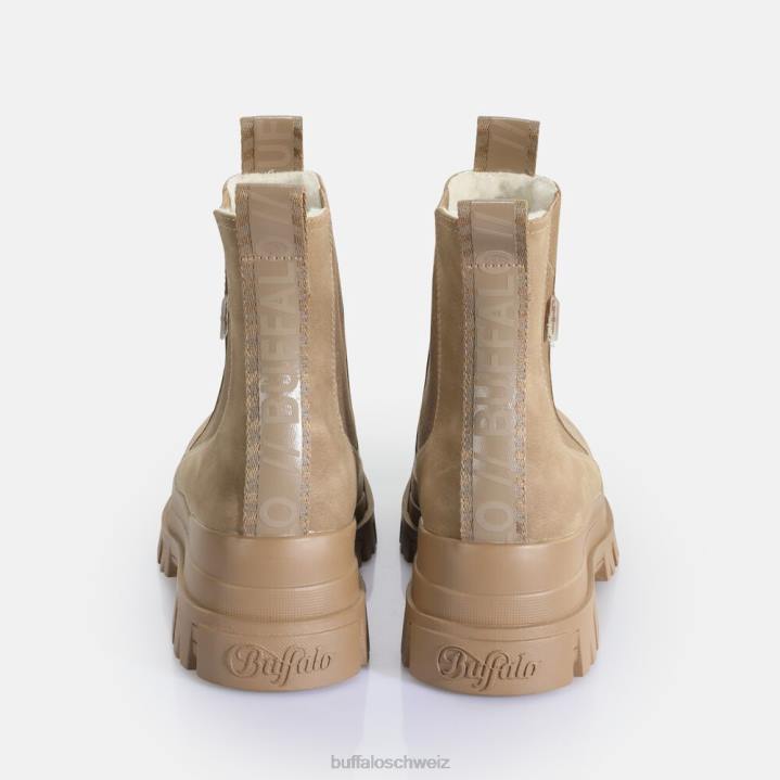 Buffalo Aspha Chelsea Mid veganes Nubukfell 846Z580 braun|Stiefel
