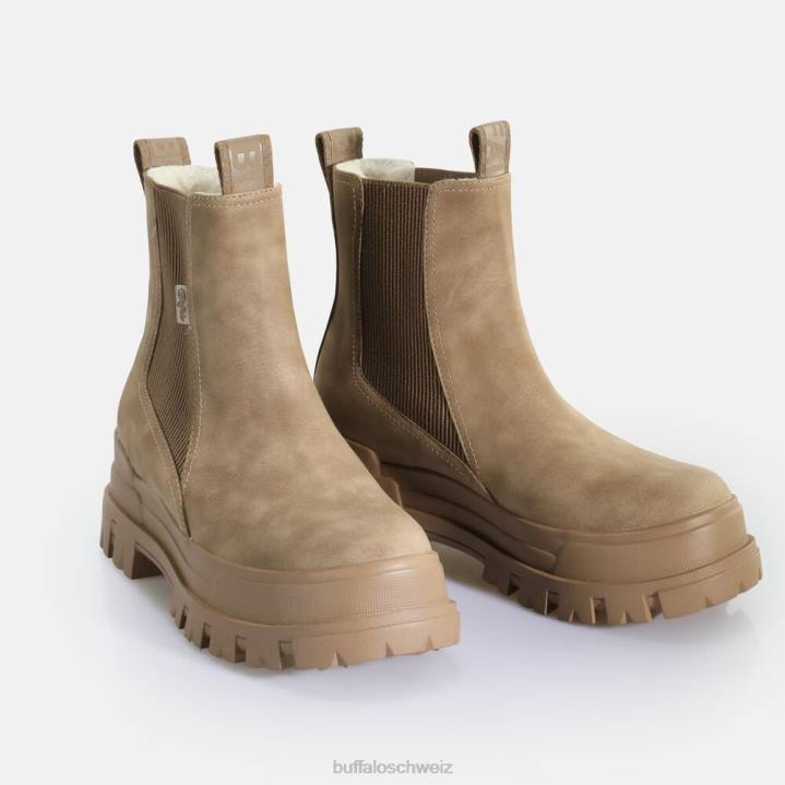 Buffalo Aspha Chelsea Mid veganes Nubukfell 846Z580 braun|Stiefel