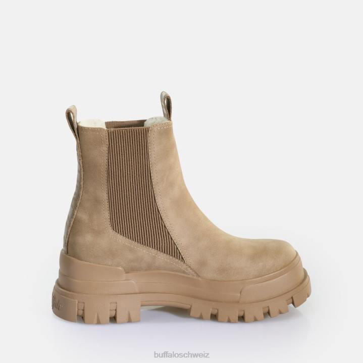Buffalo Aspha Chelsea Mid veganes Nubukfell 846Z580 braun|Stiefel