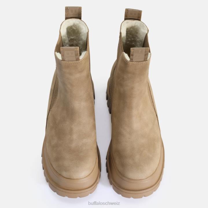 Buffalo Aspha Chelsea Mid veganes Nubukfell 846Z580 braun|Stiefel