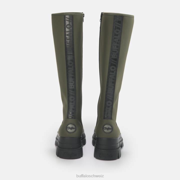 Buffalo Aspha Rain Hi Boot flach vegan 846Z232 khaki|Stiefel