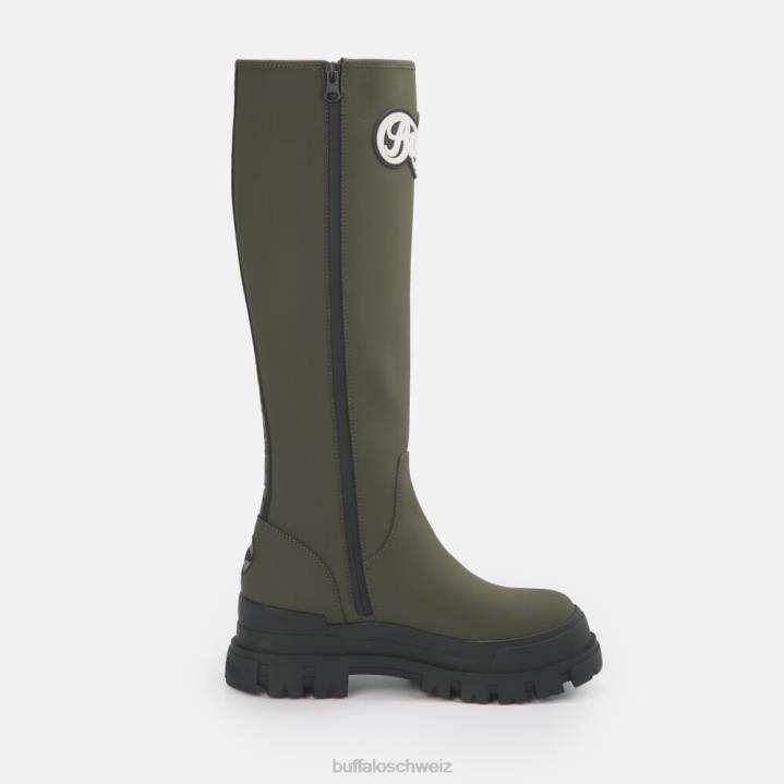 Buffalo Aspha Rain Hi Boot flach vegan 846Z232 khaki|Stiefel