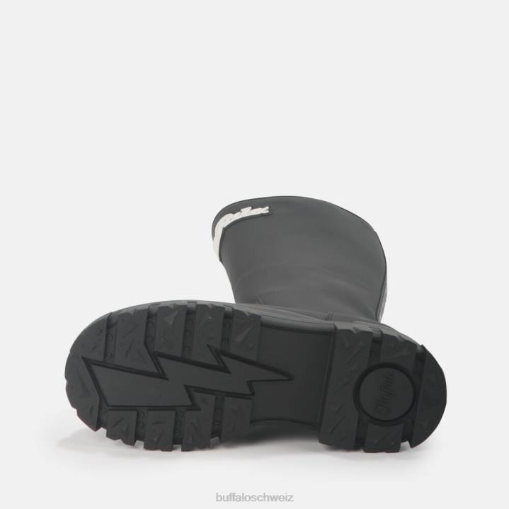 Buffalo Aspha Rain Hi Boot flach vegan 846Z233 Schwarz|Stiefel