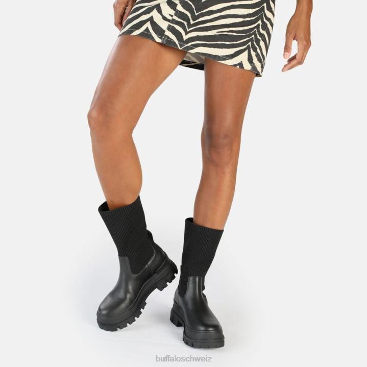 Buffalo Aspha Sock Boot Kurzstiefel vegan 846Z538 Schwarz|Stiefel