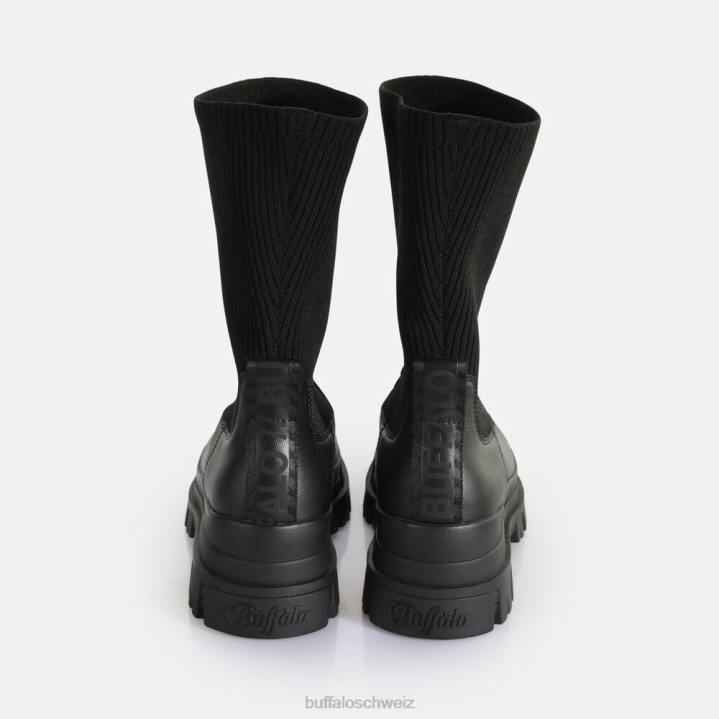 Buffalo Aspha Sock Boot Kurzstiefel vegan 846Z538 Schwarz|Stiefel