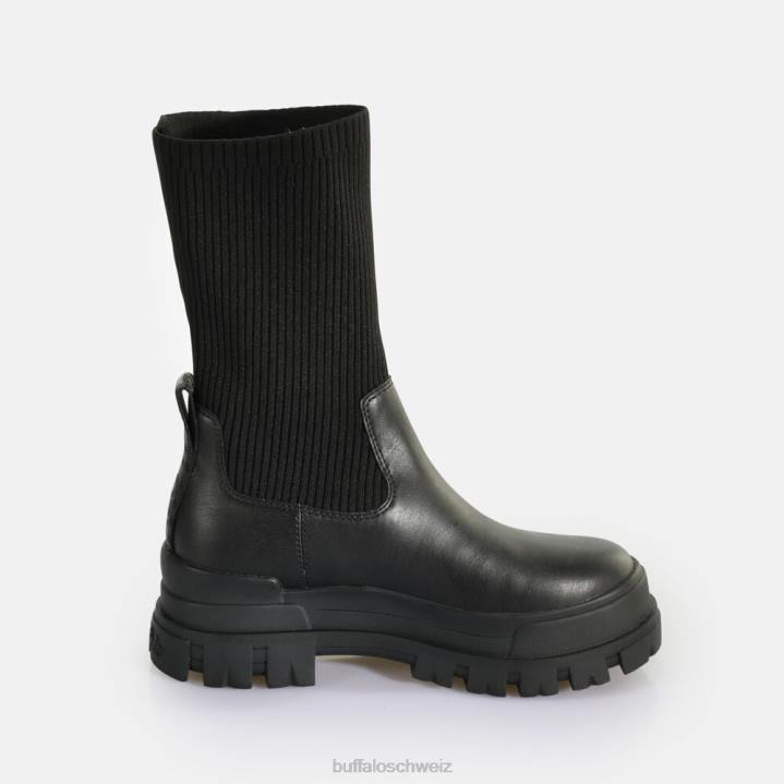 Buffalo Aspha Sock Boot Kurzstiefel vegan 846Z538 Schwarz|Stiefel