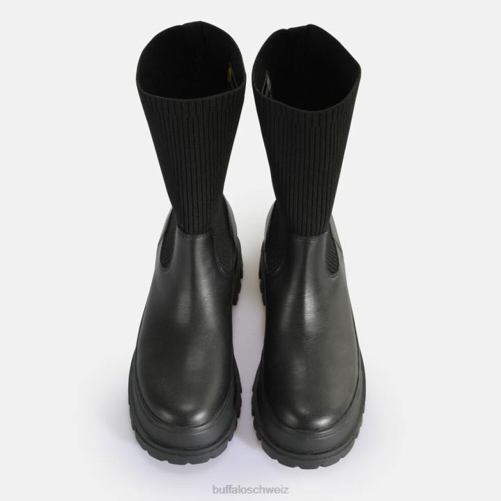 Buffalo Aspha Sock Boot Kurzstiefel vegan 846Z538 Schwarz|Stiefel