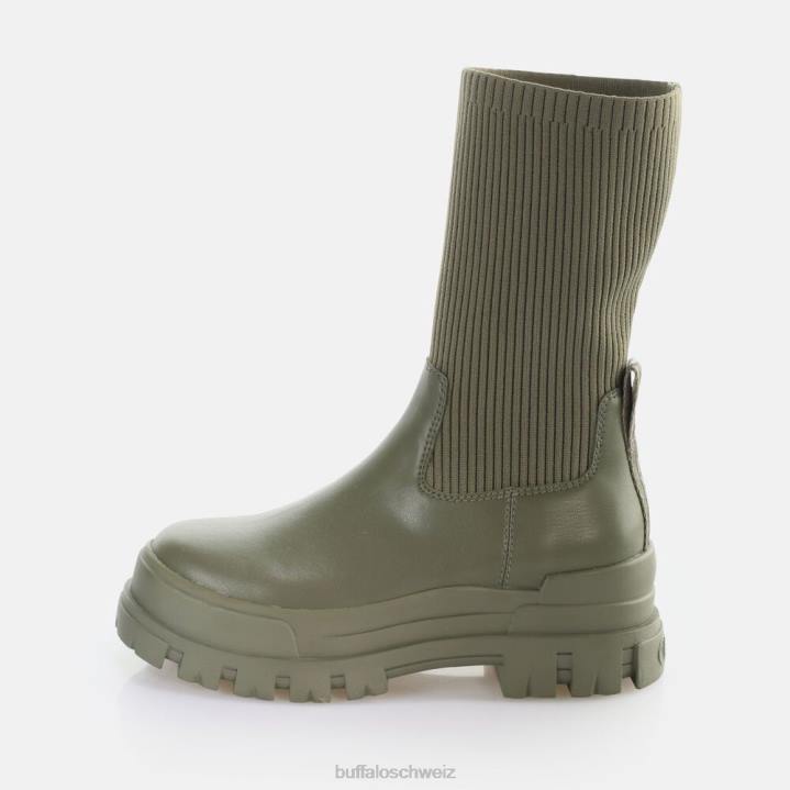 Buffalo Aspha Sock Boot Kurzstiefel vegan 846Z652 Olive|Stiefel
