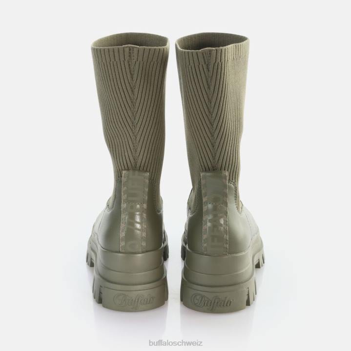 Buffalo Aspha Sock Boot Kurzstiefel vegan 846Z652 Olive|Stiefel