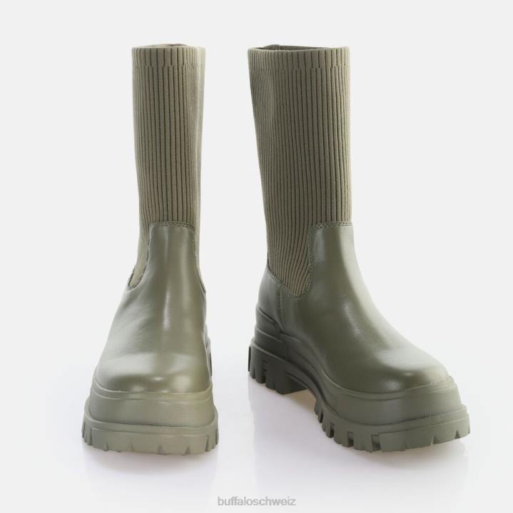 Buffalo Aspha Sock Boot Kurzstiefel vegan 846Z652 Olive|Stiefel