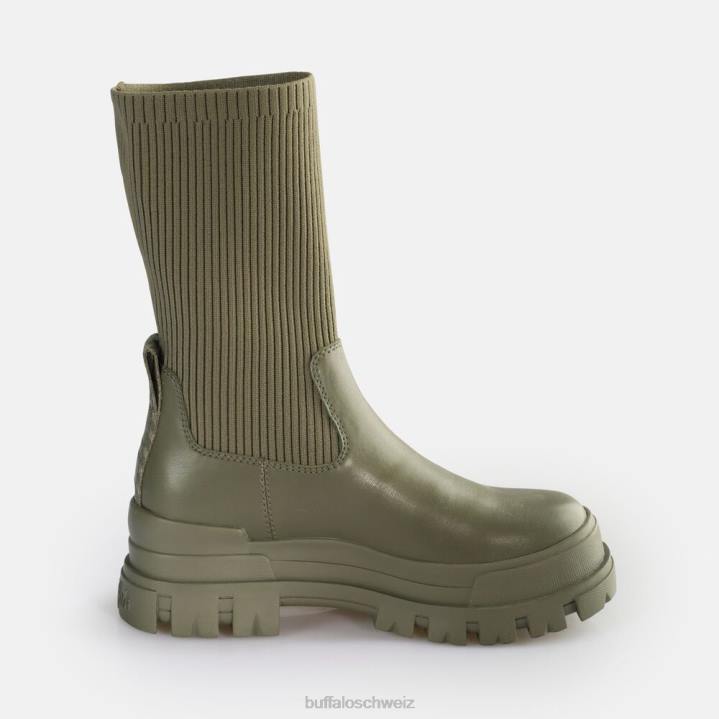 Buffalo Aspha Sock Boot Kurzstiefel vegan 846Z652 Olive|Stiefel