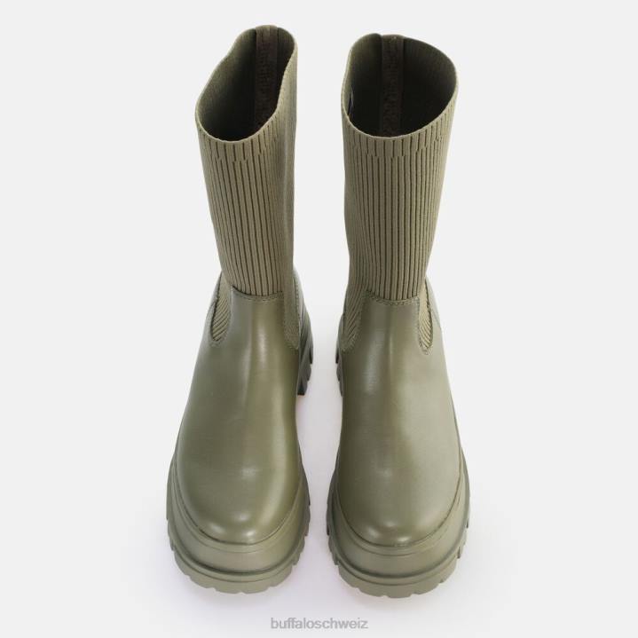 Buffalo Aspha Sock Boot Kurzstiefel vegan 846Z652 Olive|Stiefel