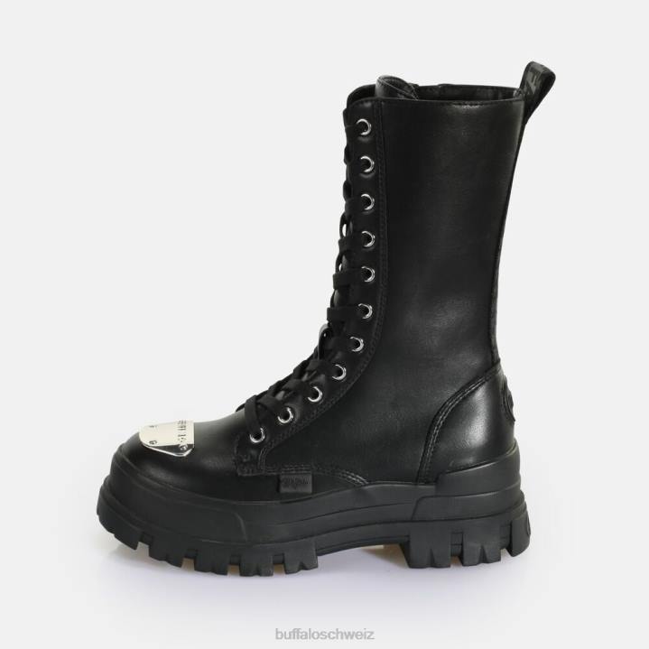 Buffalo Aspha Steel Laceup Hi Boot vegan 846Z629 Schwarz|Stiefel