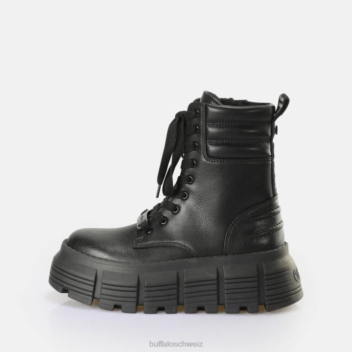 Buffalo Ava Laceup Mid Boot vegan 846Z894 Schwarz|Stiefel