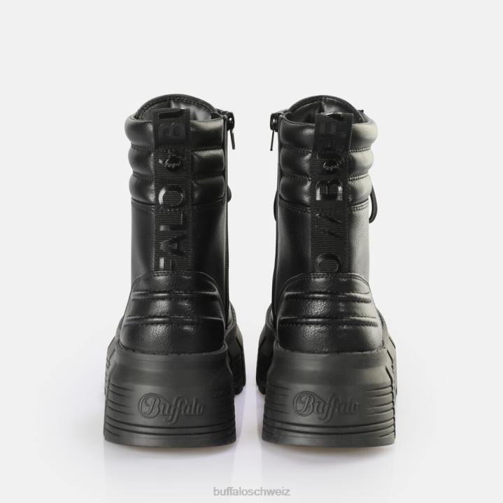 Buffalo Ava Laceup Mid Boot vegan 846Z894 Schwarz|Stiefel