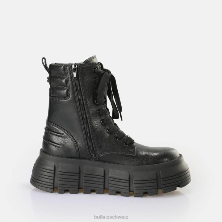 Buffalo Ava Laceup Mid Boot vegan 846Z894 Schwarz|Stiefel