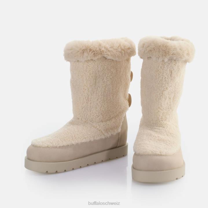 Buffalo Eve-Schlupfstiefel vegan 846Z622 Creme|Stiefel