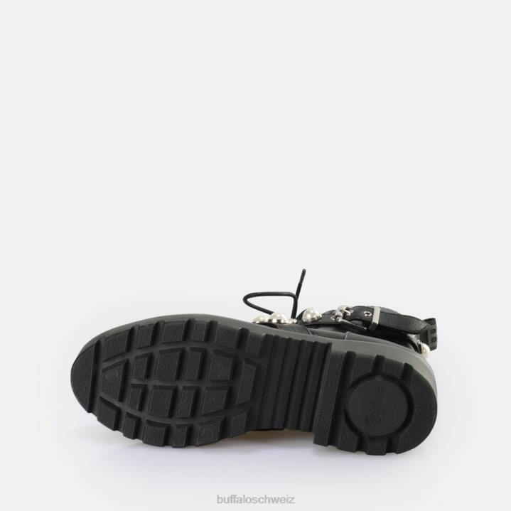 Buffalo Wave Pearl Laceup Mid Boot vegan 846Z484 Schwarz|Stiefel