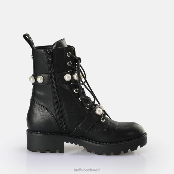 Buffalo Wave Pearl Laceup Mid Boot vegan 846Z484 Schwarz|Stiefel