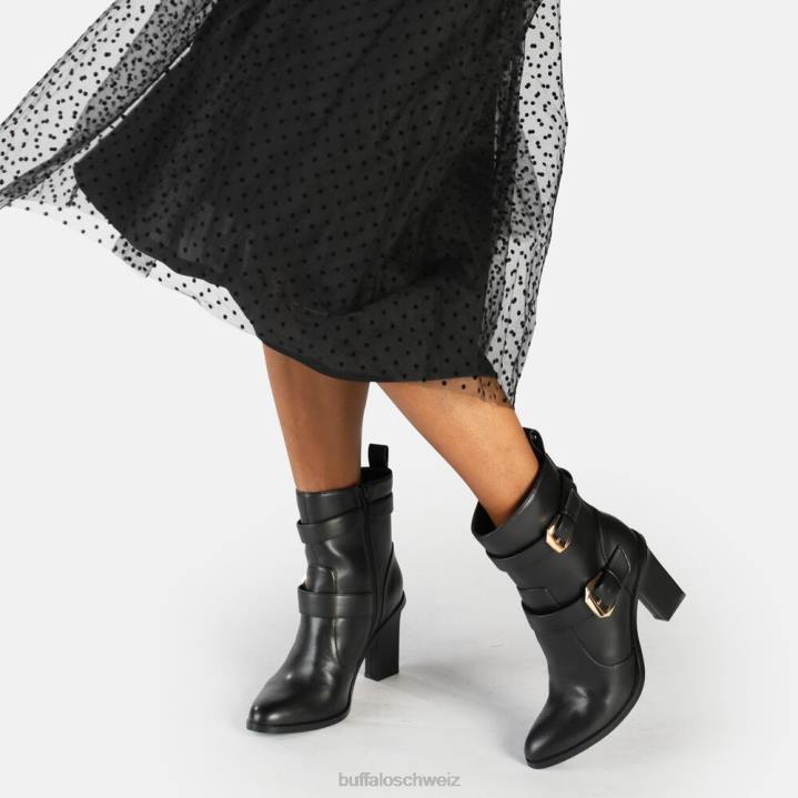 Buffalo Zoe Buckle Boot Boot vegan 846Z711 Schwarz|Stiefel