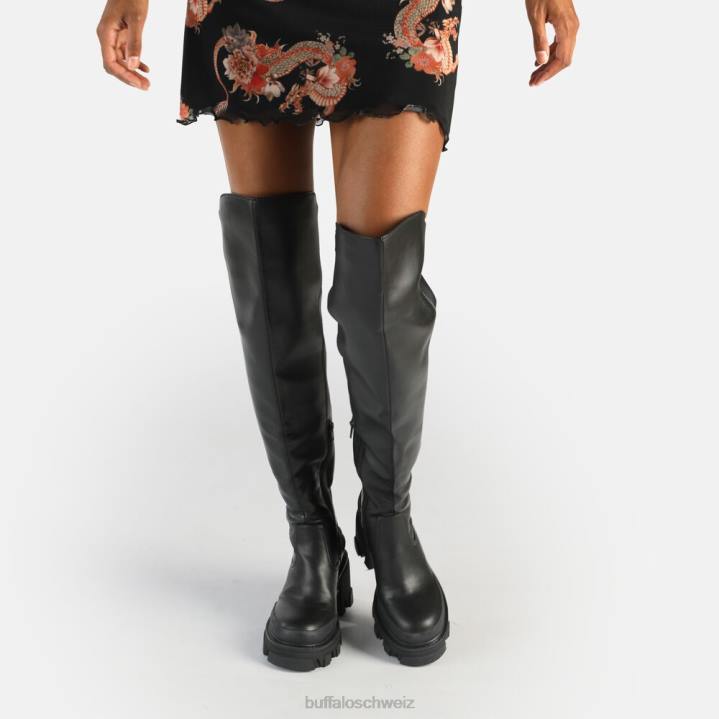 Buffalo Aufruhr wegen Boot Vegan 846Z563 Schwarz|Stiefel