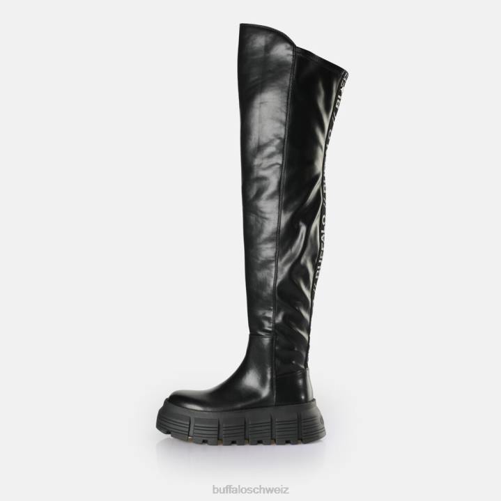Buffalo Ava Overknee-Stiefel vegan 846Z737 Schwarz|Stiefel