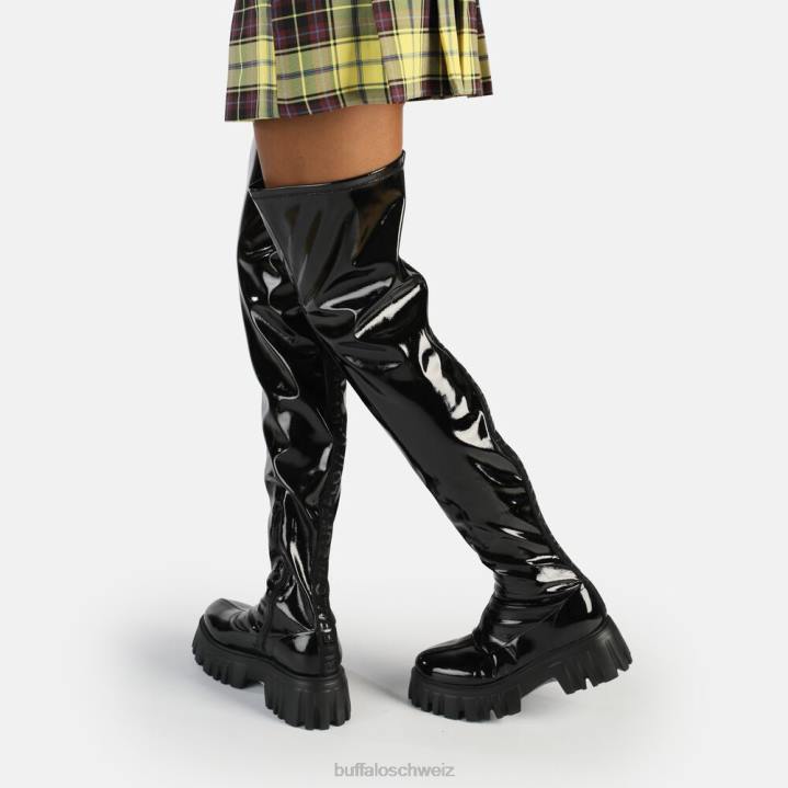 Buffalo Löwe über Stiefel vegan 846Z634 Schwarz|Stiefel