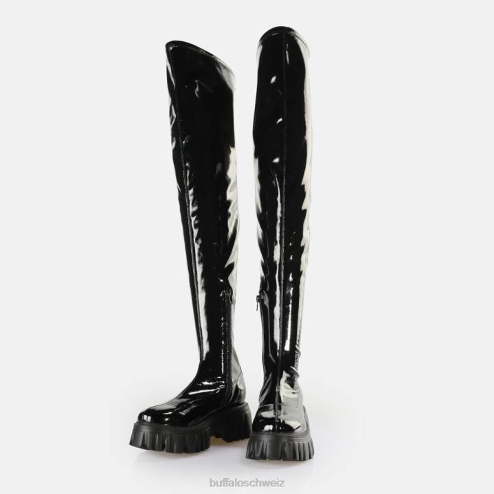Buffalo Löwe über Stiefel vegan 846Z634 Schwarz|Stiefel
