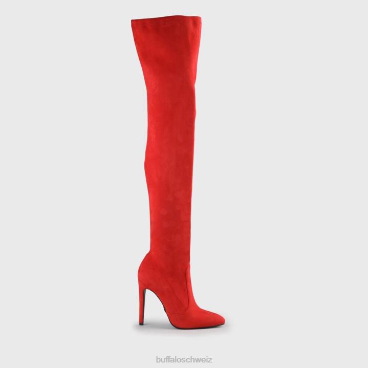 Buffalo Marjorie Overknee-Vegan 846Z104 Rot|Stiefel