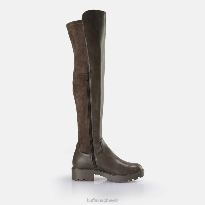 Buffalo Mireya Overknee-Stiefel vegan 846Z610 Taupe|Stiefel