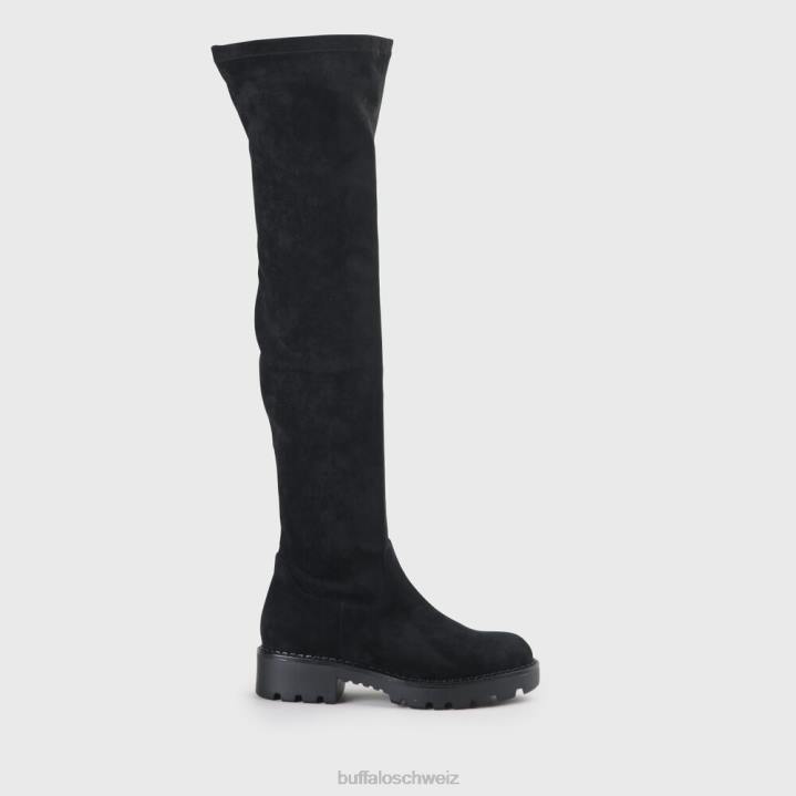 Buffalo Myrna Boot flach vegan 846Z502 Schwarz|Stiefel