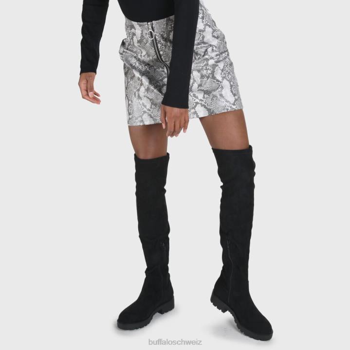 Buffalo Myrna Boot flach vegan 846Z502 Schwarz|Stiefel