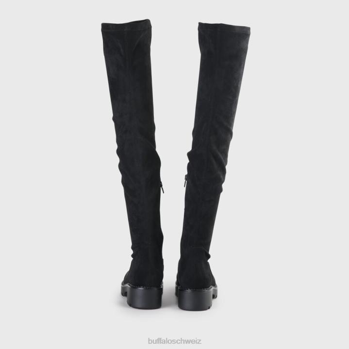 Buffalo Myrna Boot flach vegan 846Z502 Schwarz|Stiefel