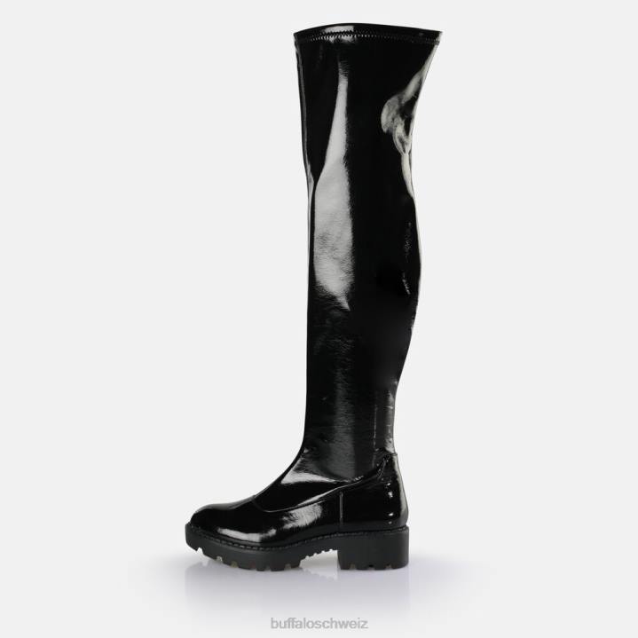 Buffalo Myrna Overknee-Stiefel vegan 846Z511 Schwarz|Stiefel
