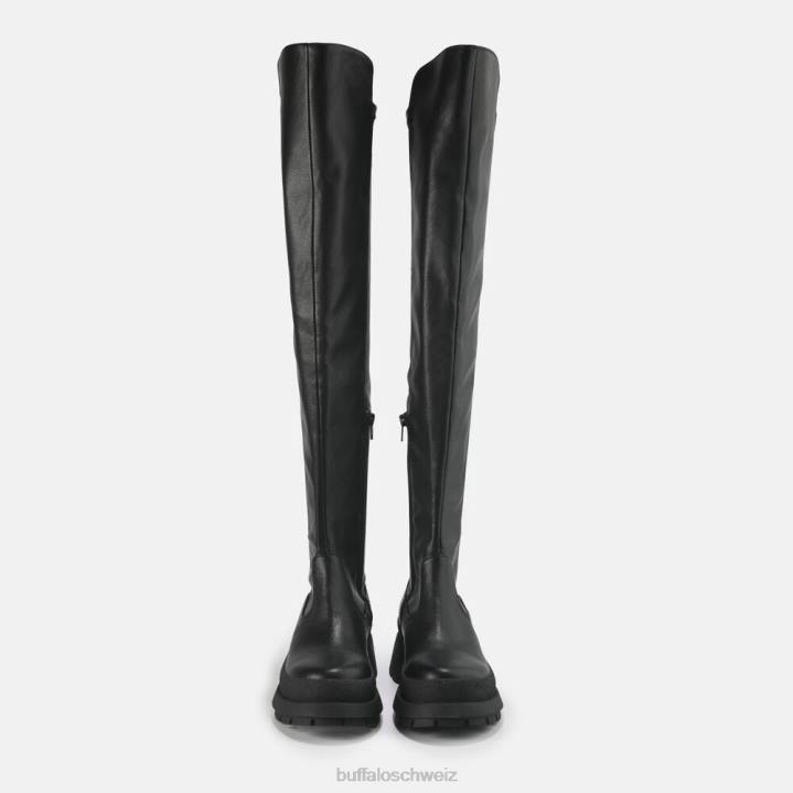 Buffalo Sofia Boot flach vegan 846Z805 Schwarz|Stiefel