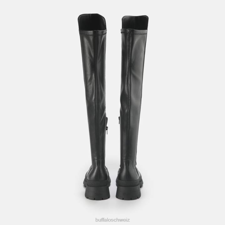 Buffalo Sofia Boot flach vegan 846Z805 Schwarz|Stiefel