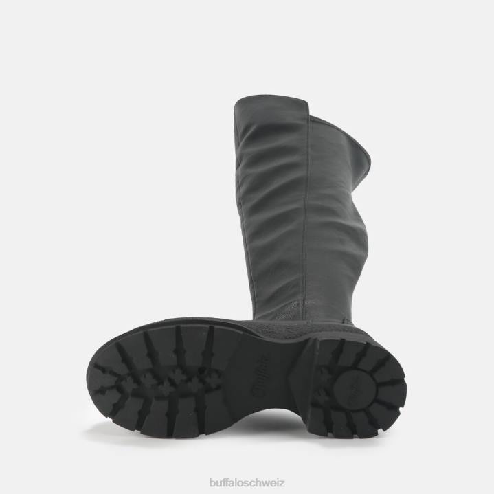 Buffalo Sofia Boot flach vegan 846Z805 Schwarz|Stiefel