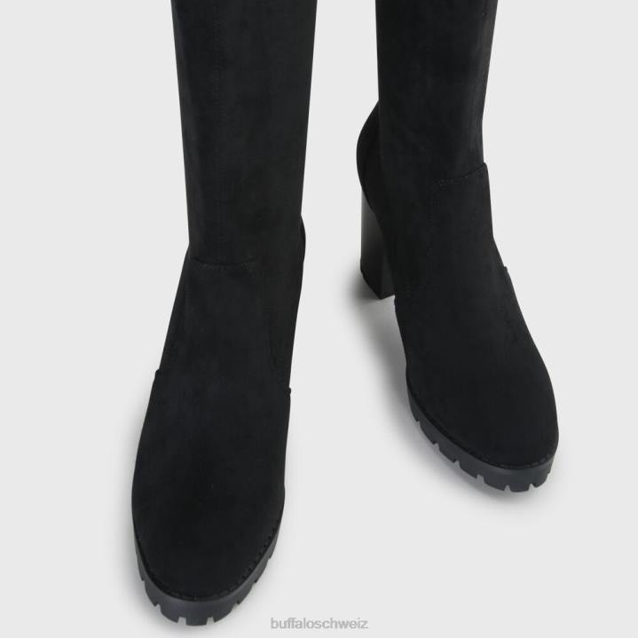 Buffalo madyson Overknee vegan 846Z560 Schwarz|Stiefel