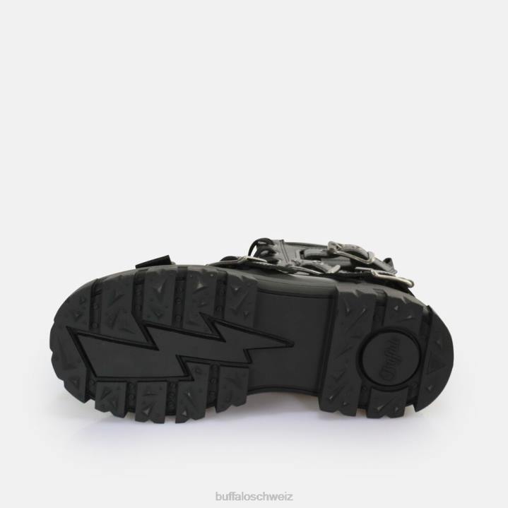 Buffalo Aspha Buckle Mid Ankle Boot vegan 846Z849 Schwarz|Stiefel